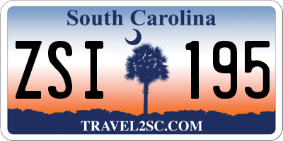 SC license plate ZSI195