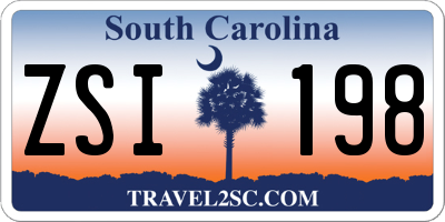 SC license plate ZSI198