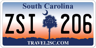 SC license plate ZSI206