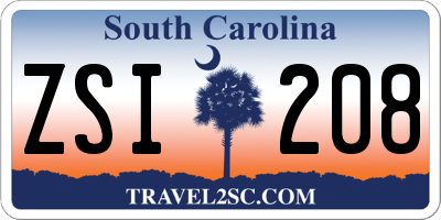 SC license plate ZSI208