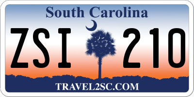 SC license plate ZSI210