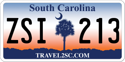 SC license plate ZSI213