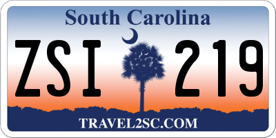 SC license plate ZSI219