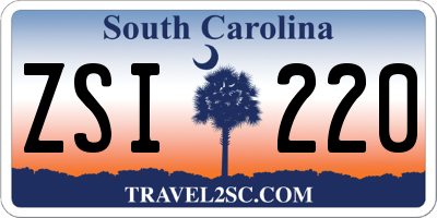 SC license plate ZSI220