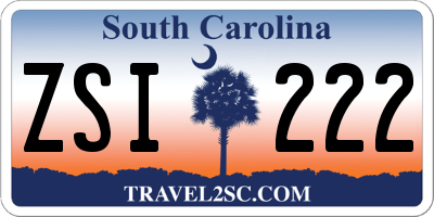 SC license plate ZSI222