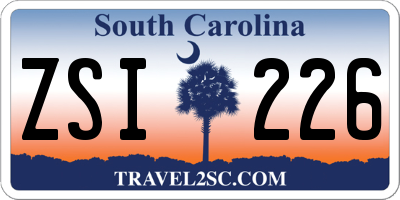 SC license plate ZSI226