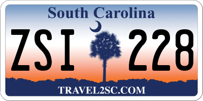 SC license plate ZSI228
