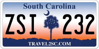 SC license plate ZSI232