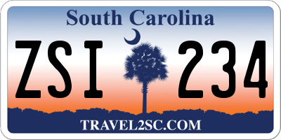 SC license plate ZSI234