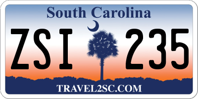 SC license plate ZSI235