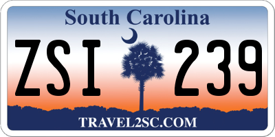 SC license plate ZSI239