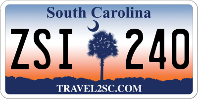 SC license plate ZSI240