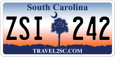 SC license plate ZSI242