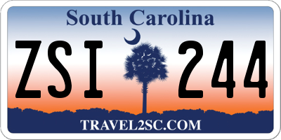 SC license plate ZSI244