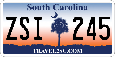 SC license plate ZSI245