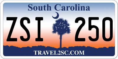 SC license plate ZSI250