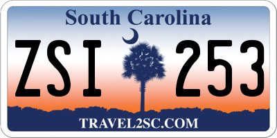 SC license plate ZSI253
