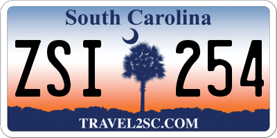 SC license plate ZSI254