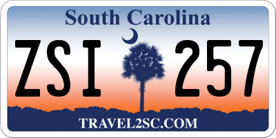 SC license plate ZSI257