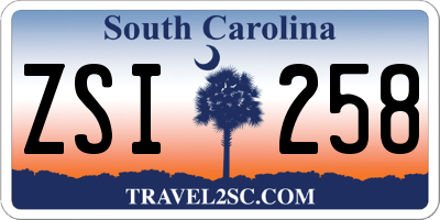 SC license plate ZSI258