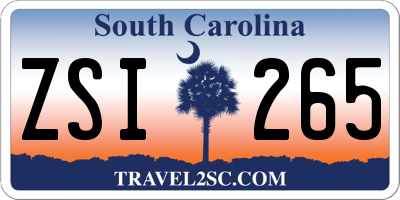SC license plate ZSI265