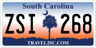 SC license plate ZSI268