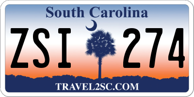 SC license plate ZSI274