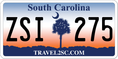 SC license plate ZSI275