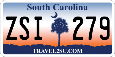 SC license plate ZSI279