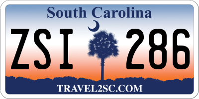 SC license plate ZSI286