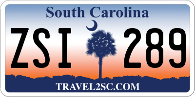 SC license plate ZSI289