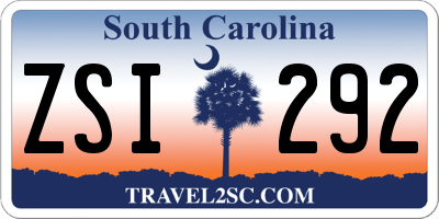 SC license plate ZSI292