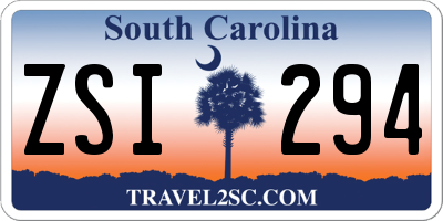 SC license plate ZSI294