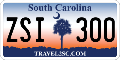 SC license plate ZSI300