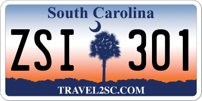 SC license plate ZSI301