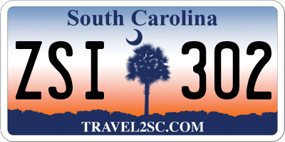SC license plate ZSI302