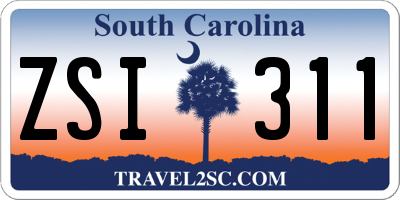 SC license plate ZSI311