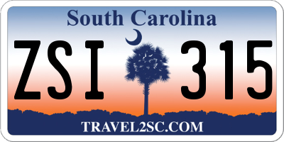 SC license plate ZSI315