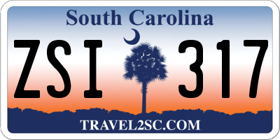 SC license plate ZSI317