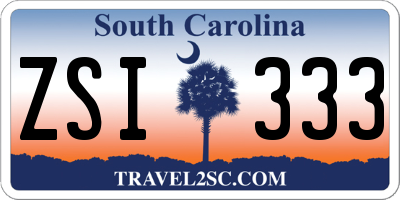 SC license plate ZSI333