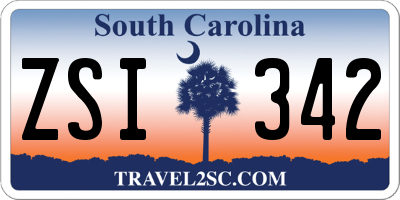 SC license plate ZSI342
