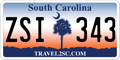 SC license plate ZSI343