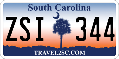 SC license plate ZSI344