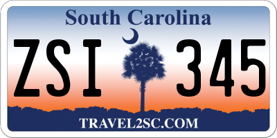 SC license plate ZSI345