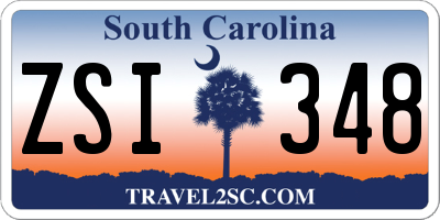 SC license plate ZSI348