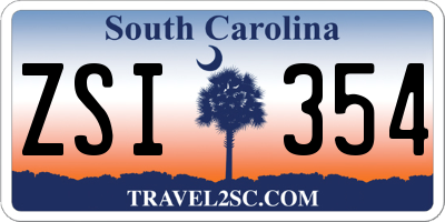 SC license plate ZSI354
