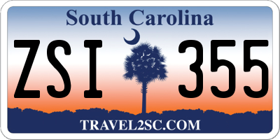 SC license plate ZSI355