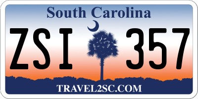 SC license plate ZSI357