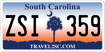 SC license plate ZSI359