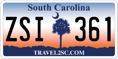 SC license plate ZSI361